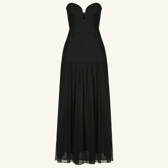 NWOT SHONA JOY ISOLA STRAPLESS RUCHED MIDI DRESS - Picture 7 of 12